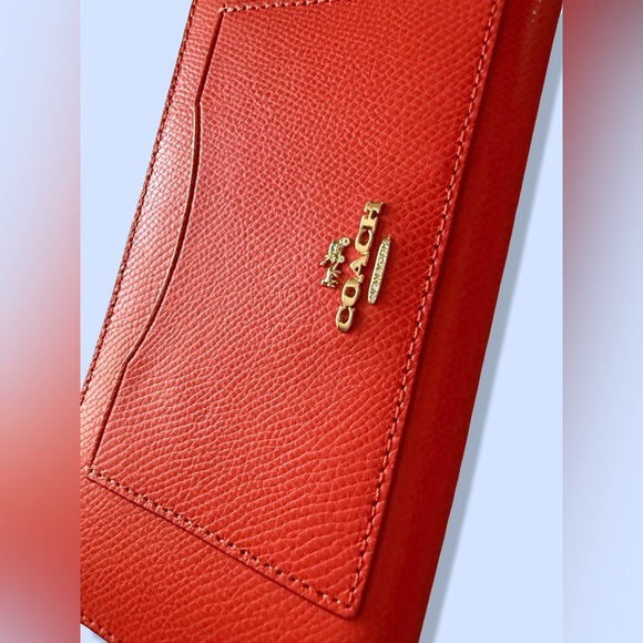 Coach Orange Leather Clutch - Picture 1 of 5